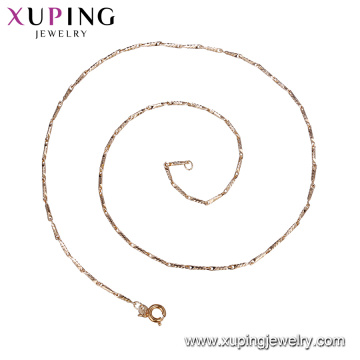 44146 Promote price modern style brief design jewelry copper alloy gold plated unisex chain necklace